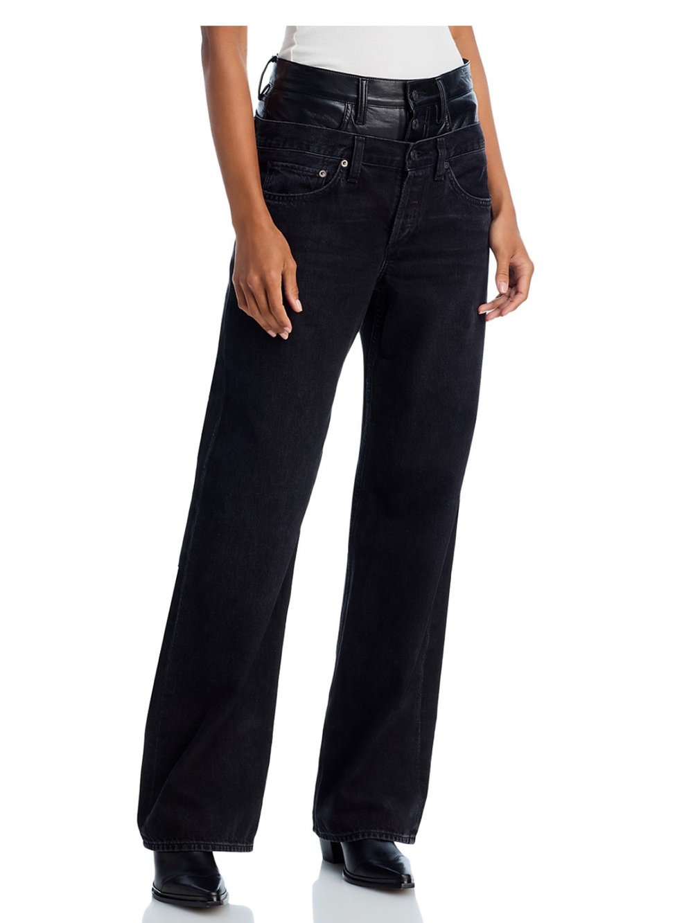Agolde Elson High rise jeans in detox x raven